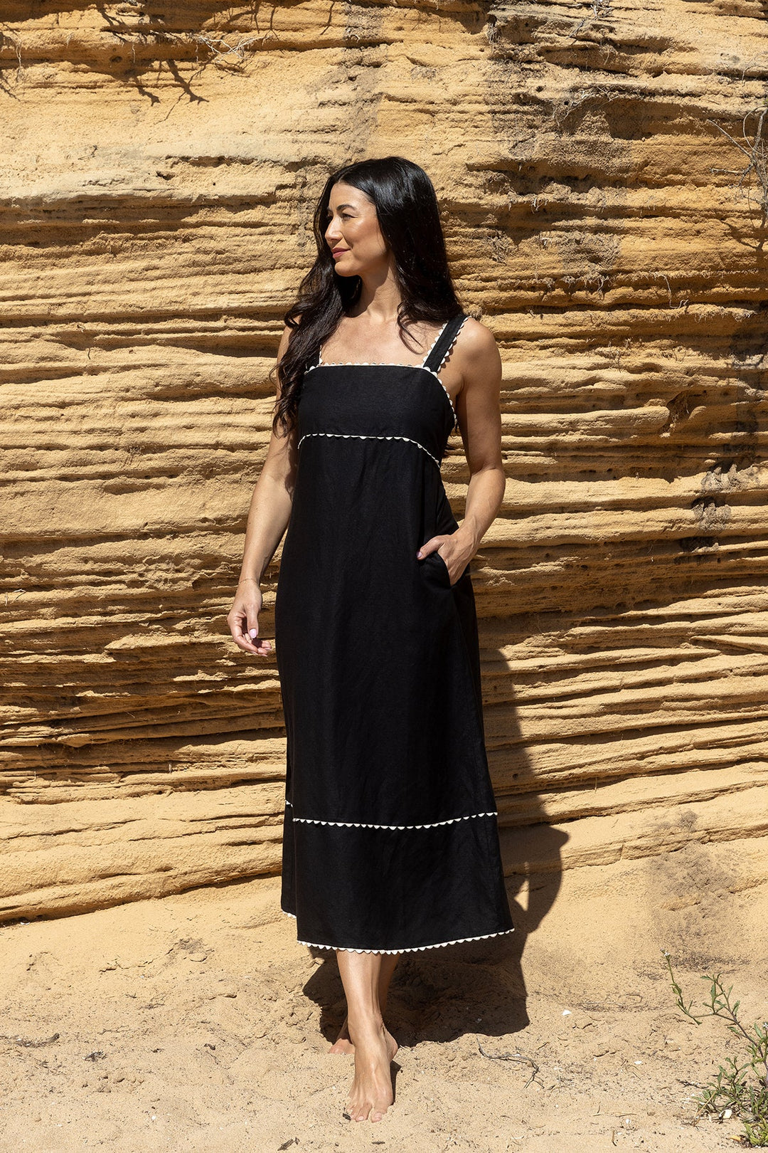 Ric Rac Maxi Dress - Black - JP12 - Pizazz BoutiqueJUMP
