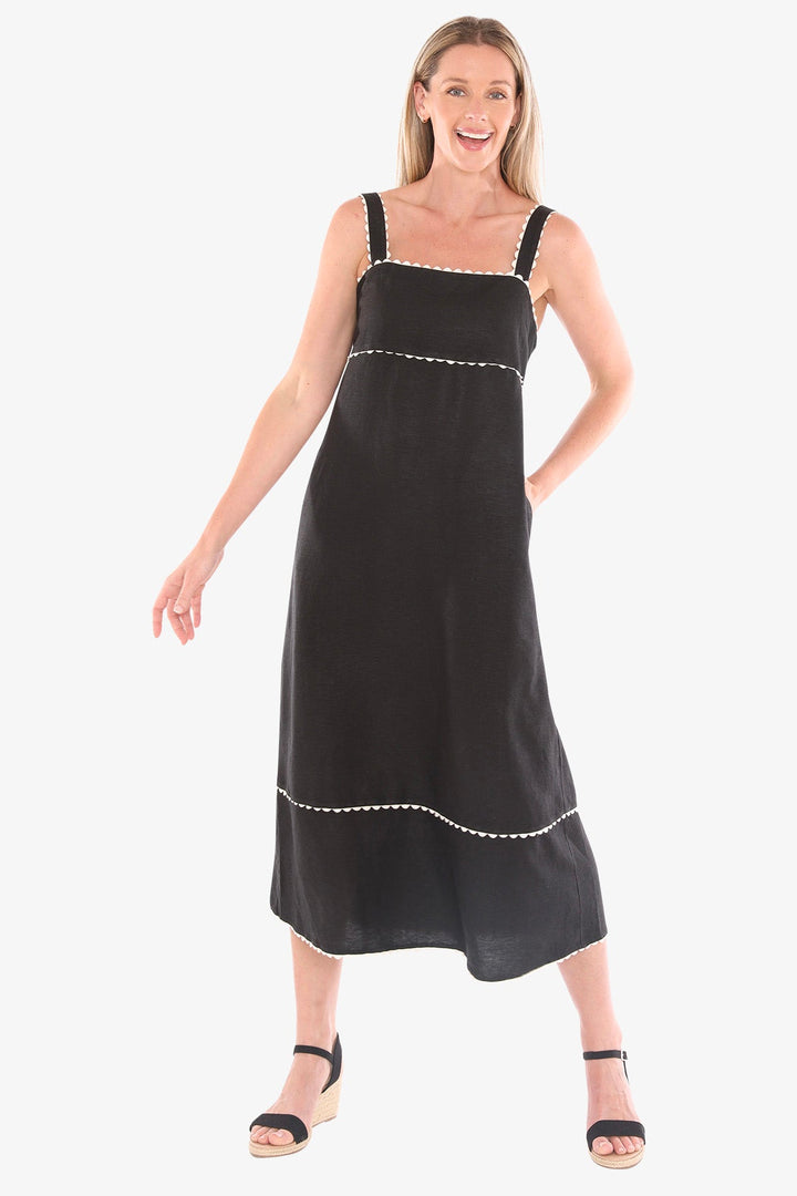 Ric Rac Maxi Dress - Black - JP12 - Pizazz BoutiqueJUMP