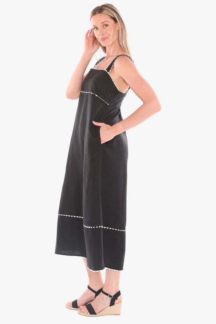 Ric Rac Maxi Dress - Black - JP12 - Pizazz BoutiqueJUMP