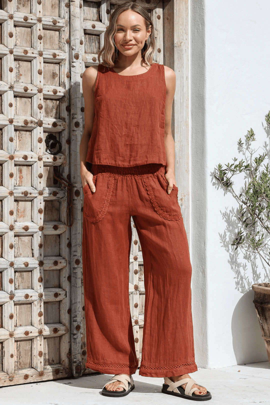 Ricamo Pant - Coco - FA10 - Pizazz BoutiqueFree Angel