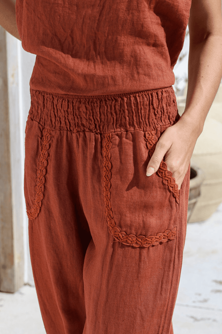 Ricamo Pant - Coco - FA10 - Pizazz BoutiqueFree Angel