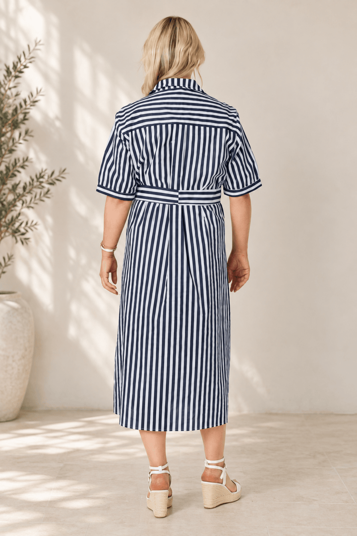 Riviera Stripe Shirtdress - Navy/White - GS51 - Pizazz BoutiqueGordon smith