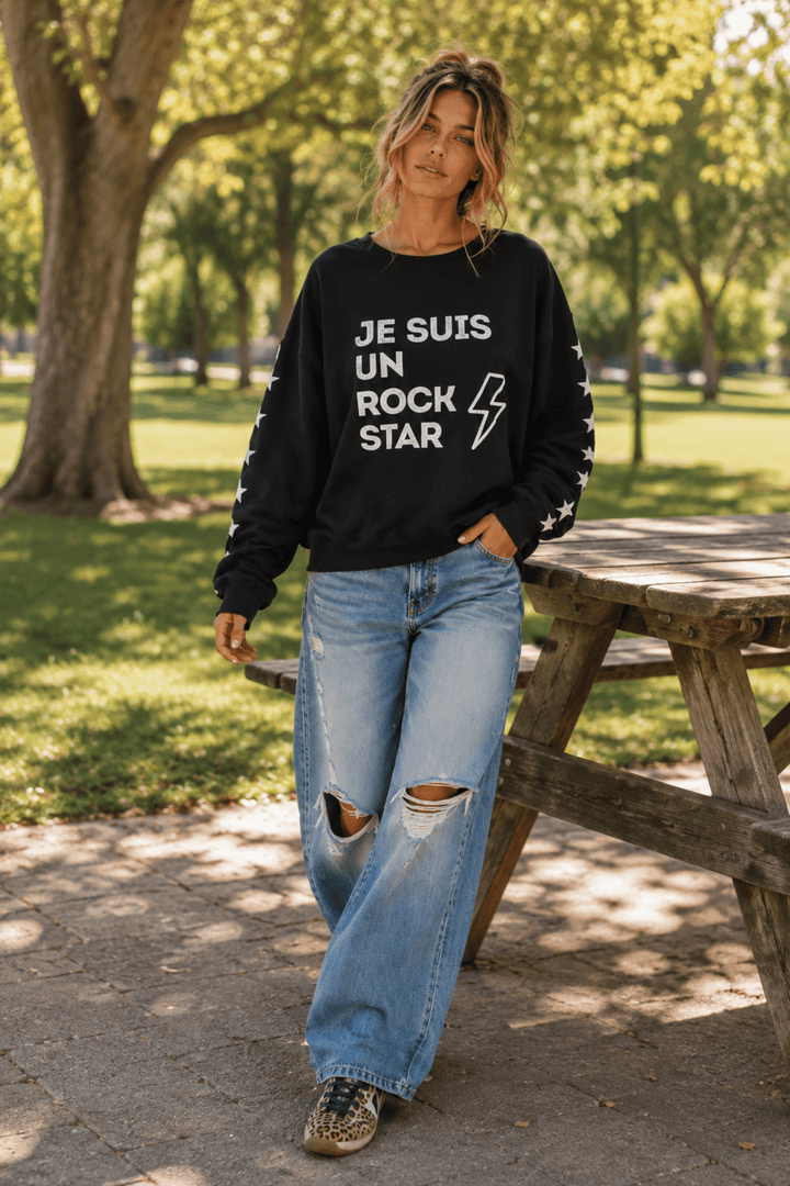 Rockstar Sweat - Black - SL2 - Pizazz BoutiqueStyle Laundry