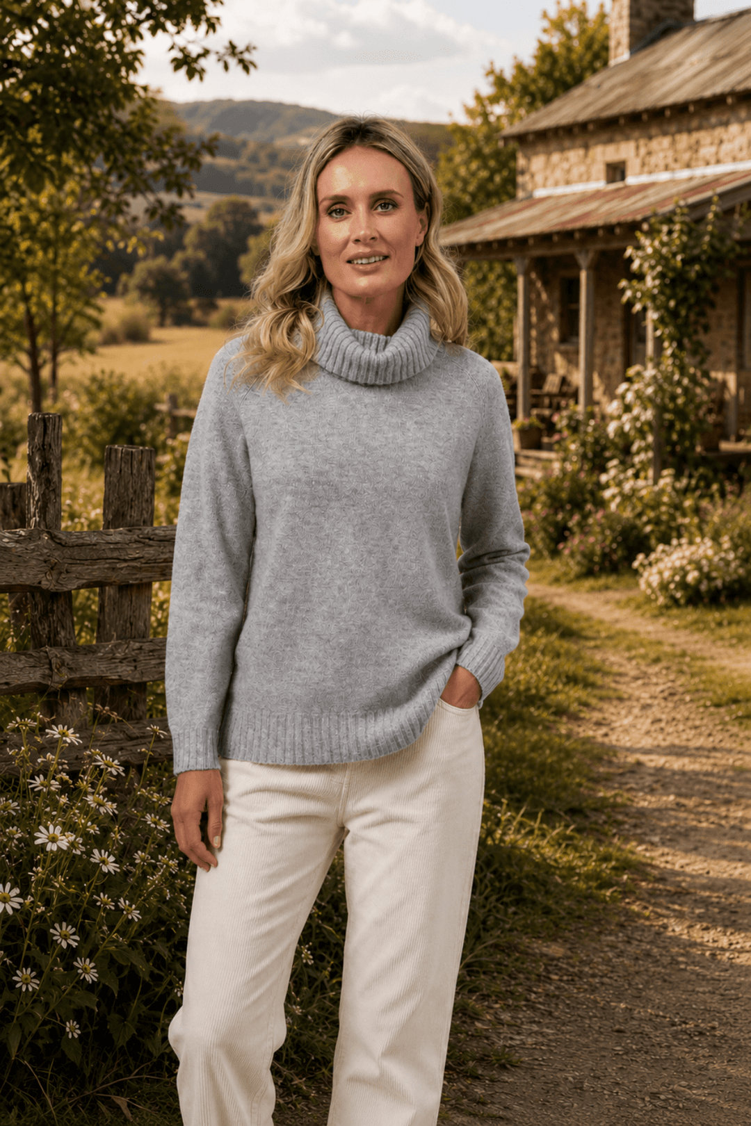 Roll Neck Knit - Silver - SS27 - Pizazz BoutiqueSee Saw