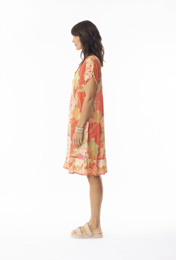 Rosa Short Sleeve Dress - Print - EP14 - Pizazz BoutiqueEscape by OQ