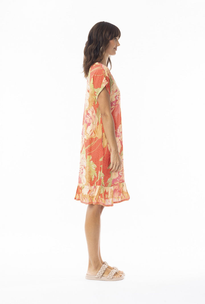 Rosa Short Sleeve Dress - Print - EP14 - Pizazz BoutiqueEscape by OQ