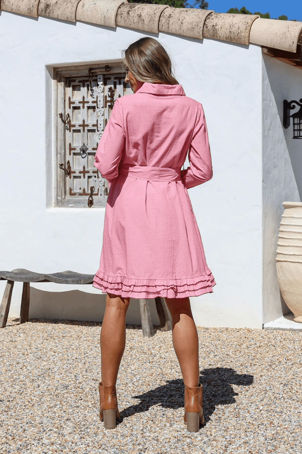 Rosalie Ruffle Dress - Pink - WP1 - Pizazz BoutiqueWhite Poetry