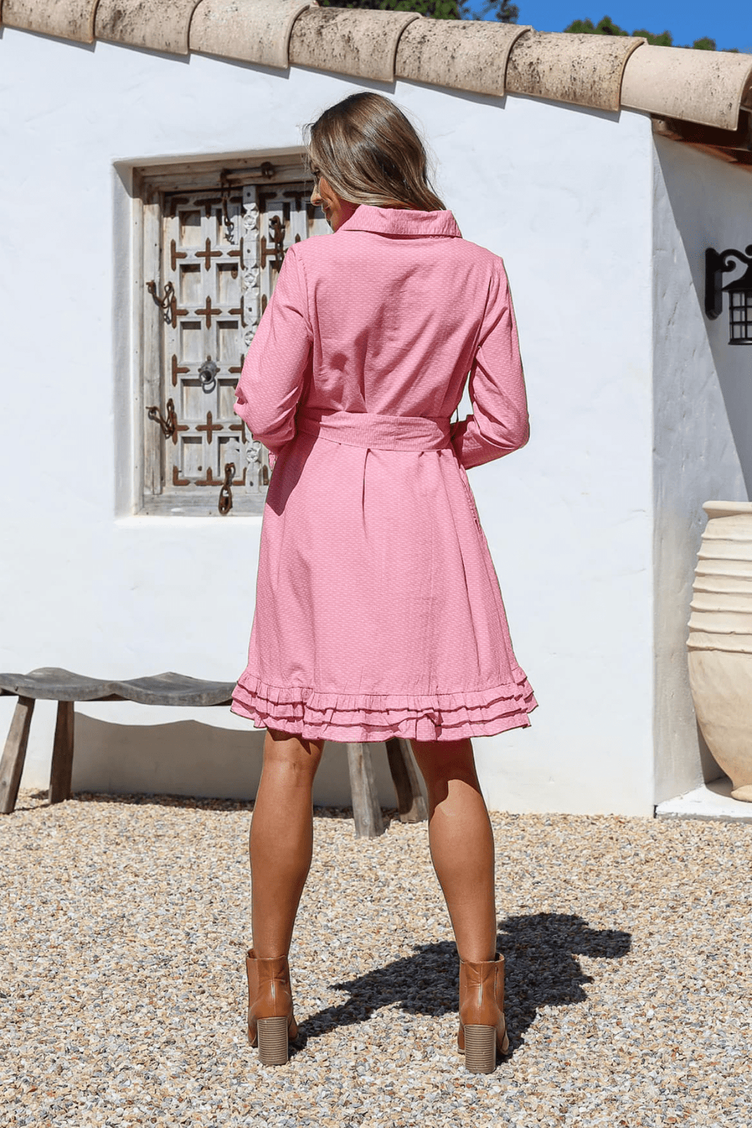 Rosalie Ruffle Dress - Pink - WP1 - Pizazz BoutiqueWhite Poetry