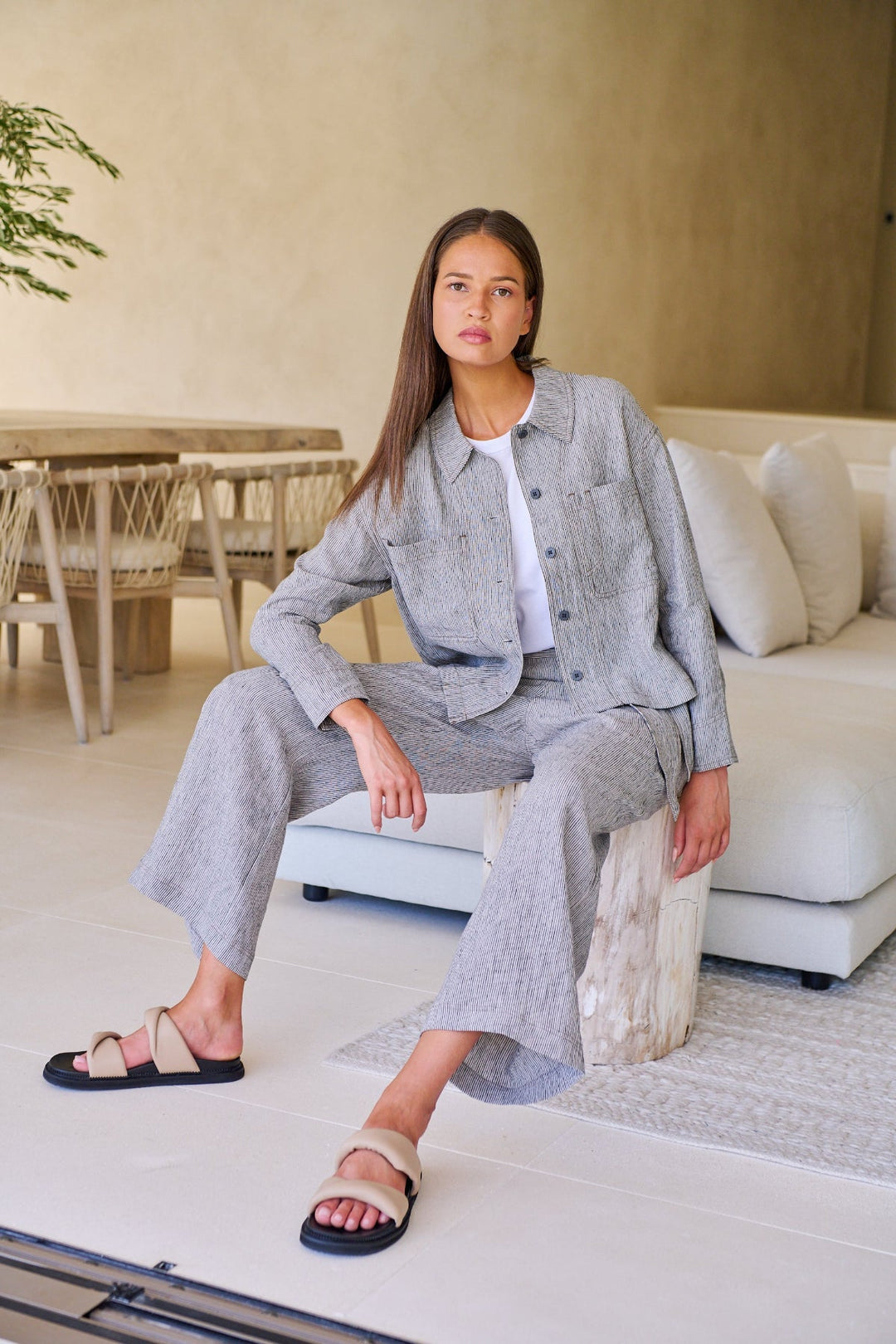 Rue Linen Pant - OJ85 - Pizazz BoutiqueNaturals By O & J
