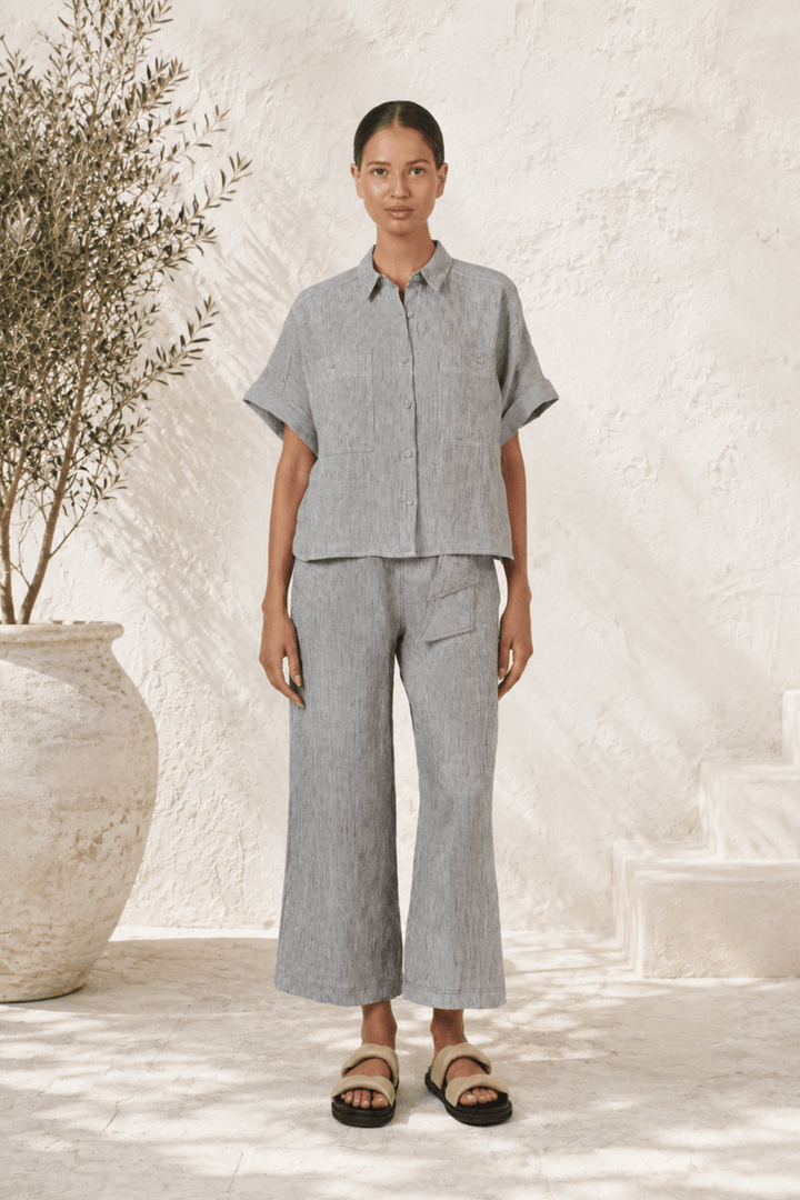Rue Linen Shirt - OJ84 - Pizazz BoutiqueNaturals By O & J