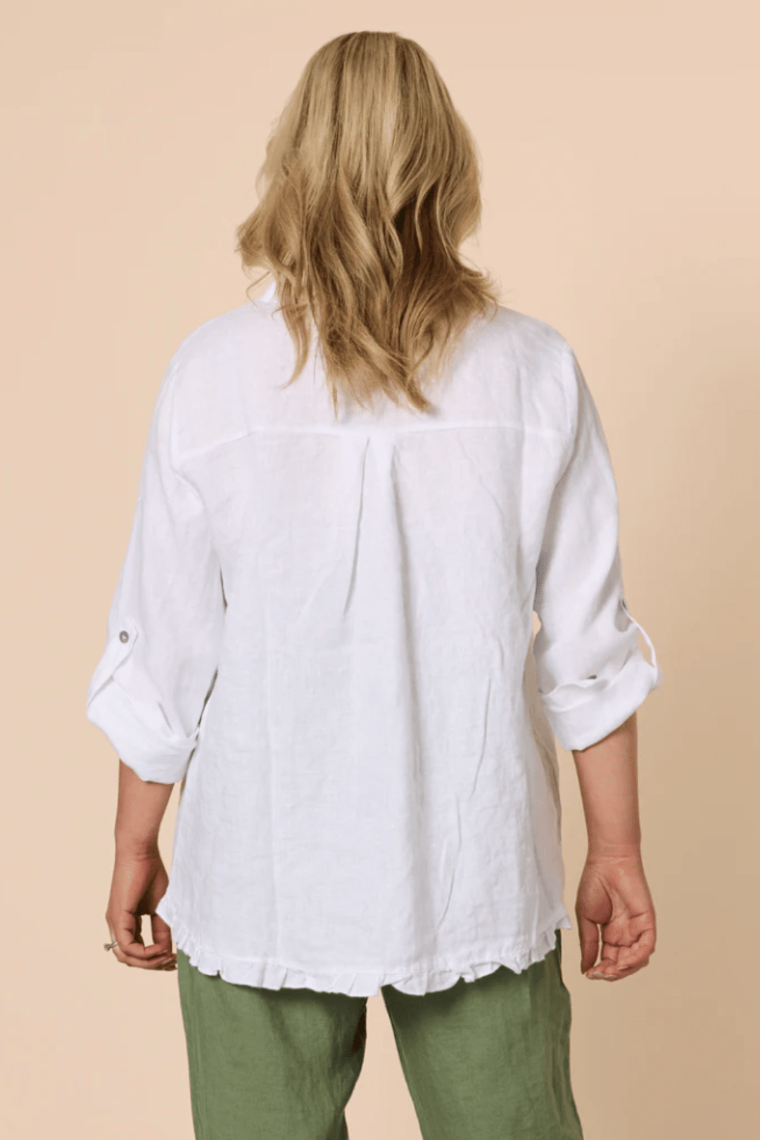 Ruffle Hem Shirt - White - GS13 - Pizazz BoutiqueGordon smith