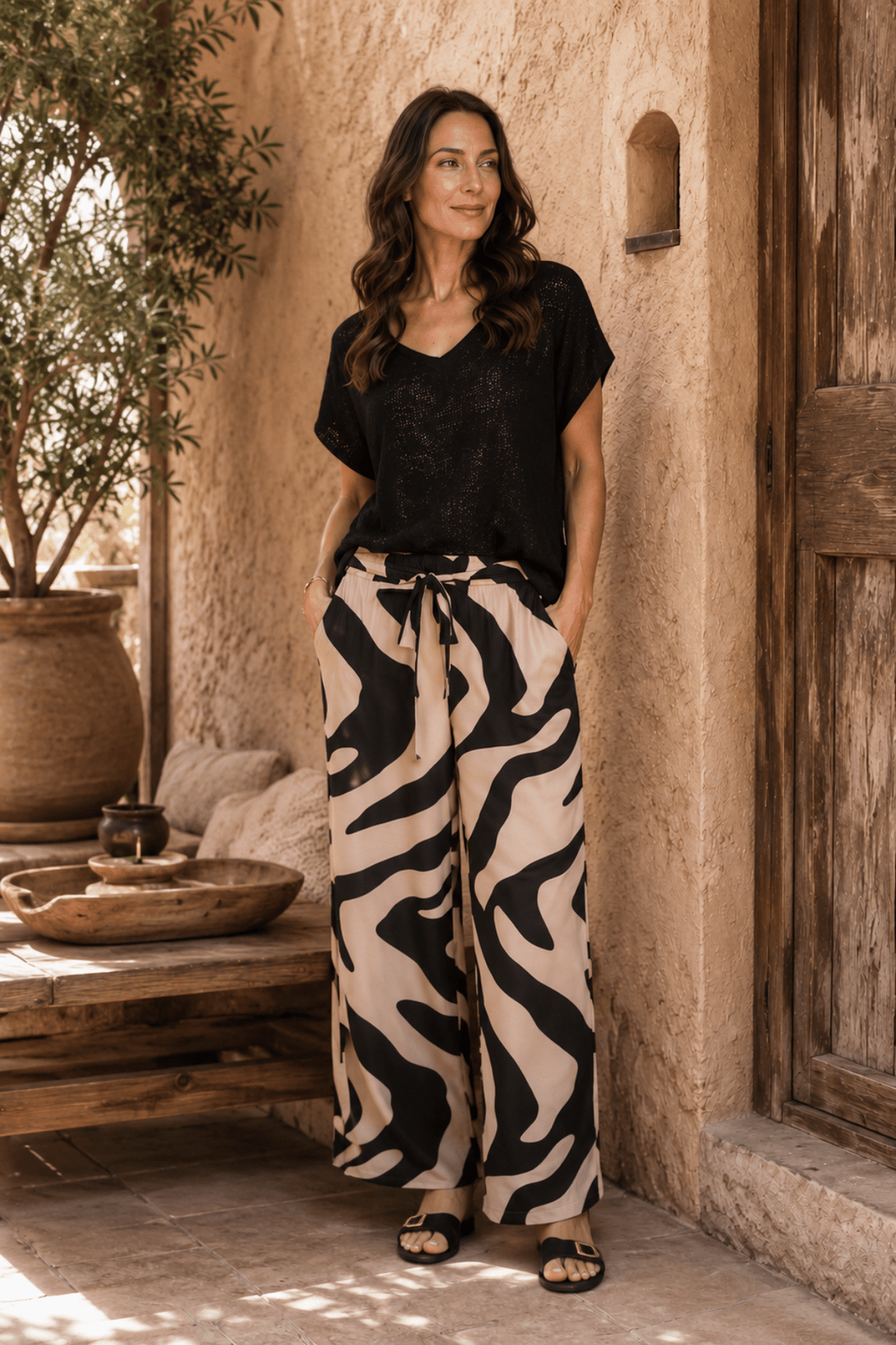 Sable Pant - Black/Beige - CB84 - Pizazz BoutiqueCarbon The Label