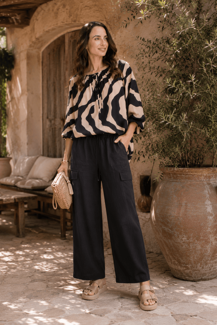 Sable Top - Black/Beige - CB83 - Pizazz BoutiqueCarbon The Label