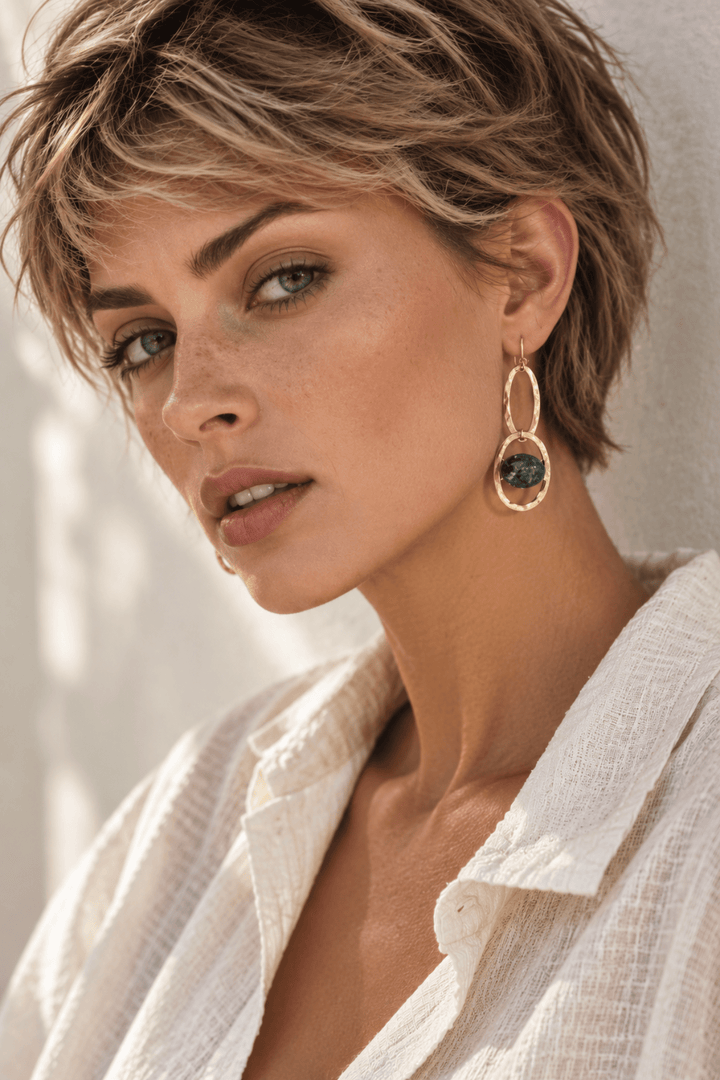 Sabrina Earrings - Dark Green - GG5 - Pizazz BoutiqueGxG Collective