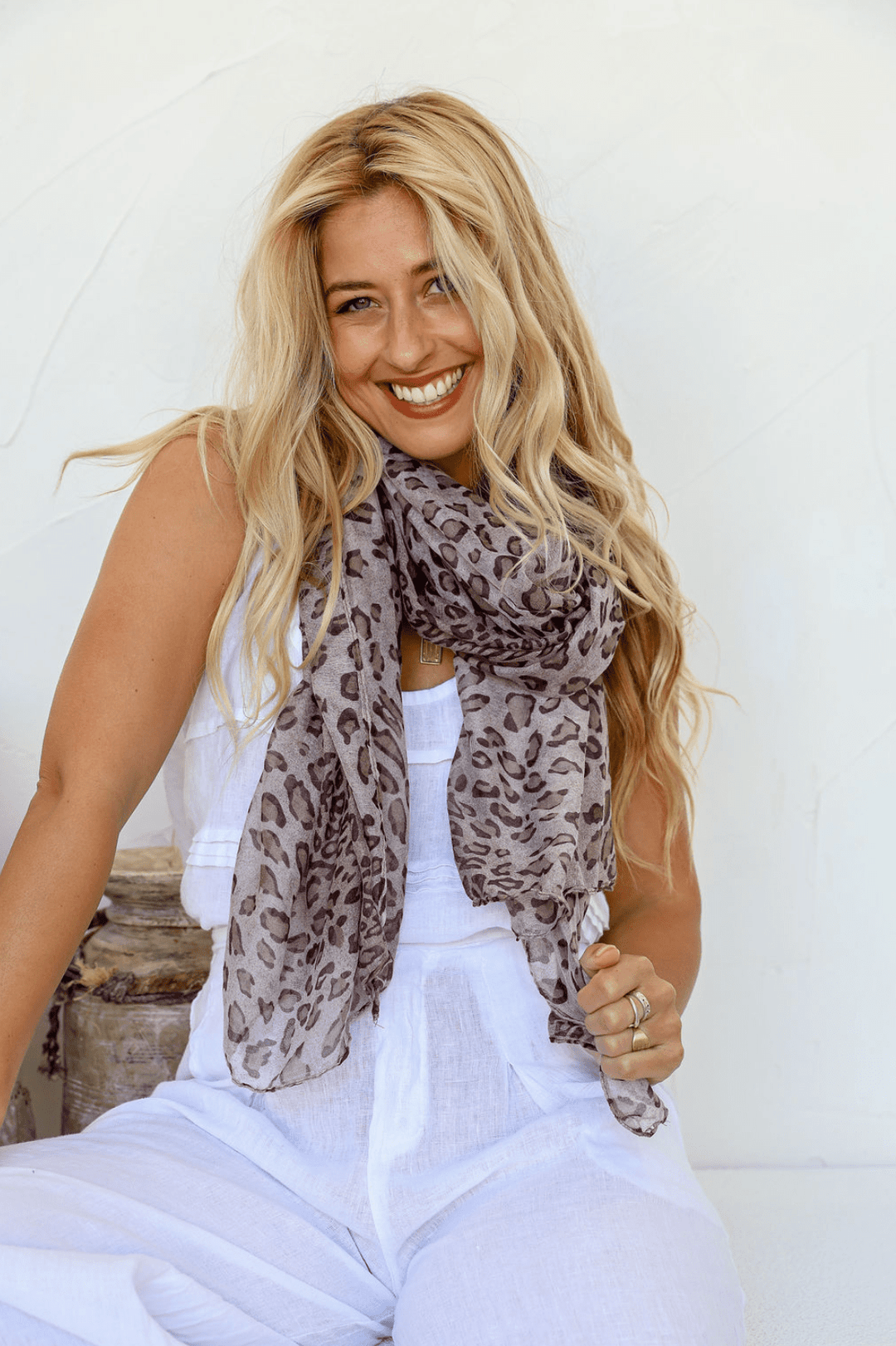 Sally Animal Scarf - Natural - FR14 - Pizazz BoutiqueFree Spirit
