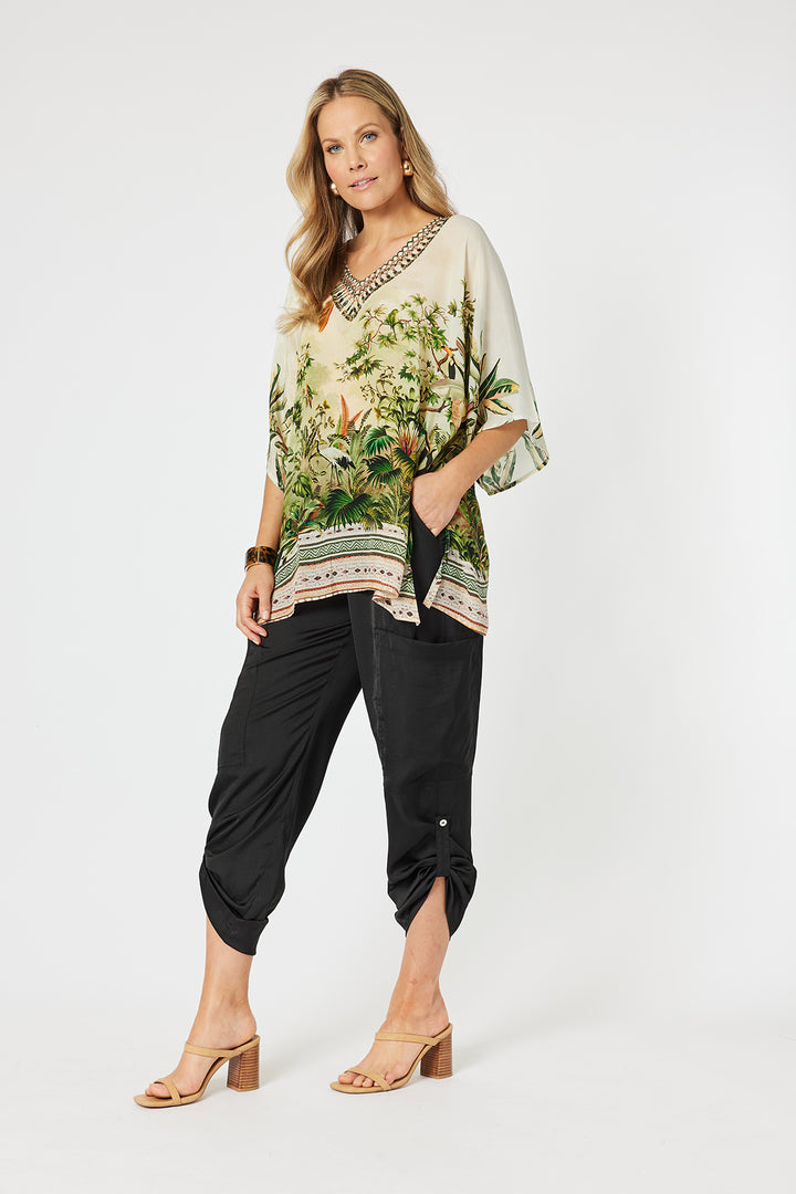 San Paolo V Neck Top - Eden - HV6