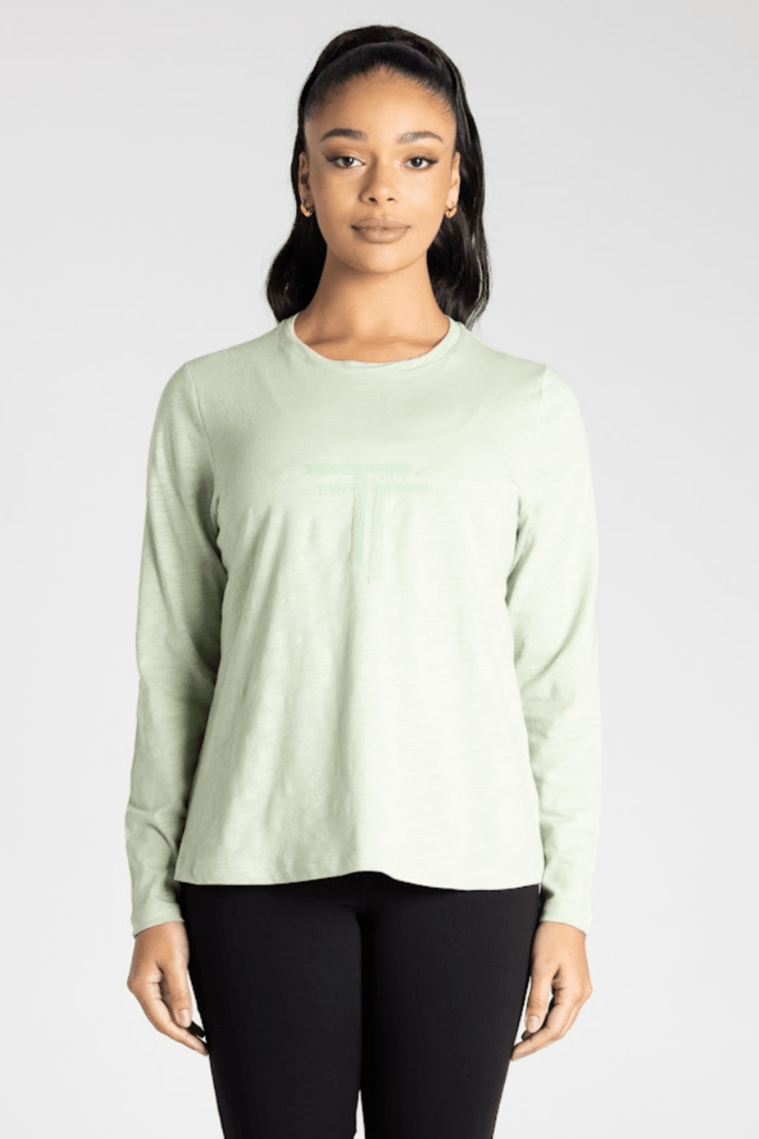 Sandi Long Sleeve Tee - Pistachio - TT20 - Pizazz BoutiqueTwo - T's