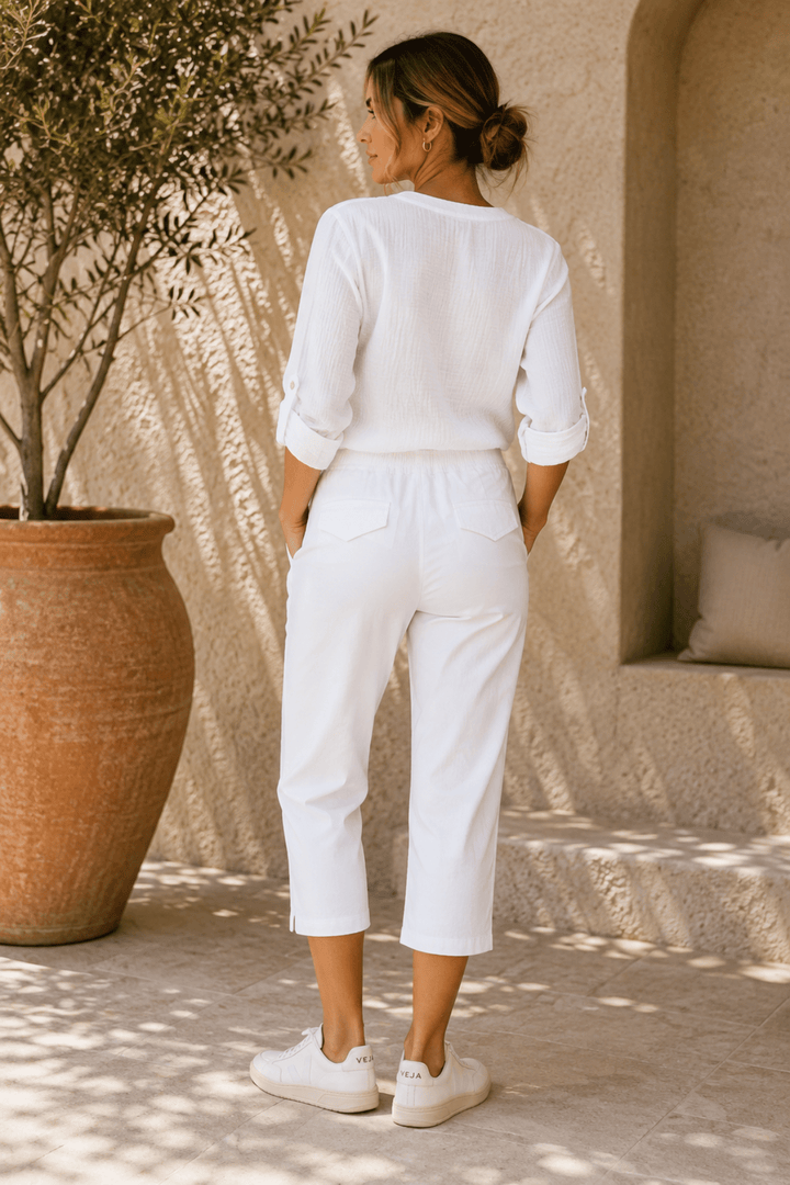 Santorini Pant - White - TZ13 - Pizazz BoutiqueThreadz