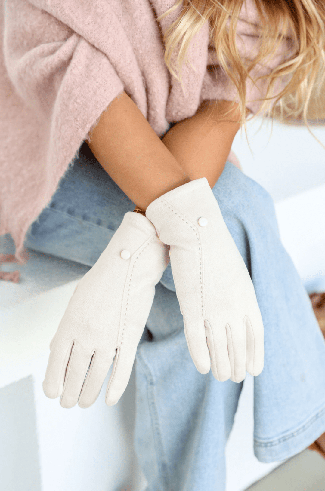 Sarah Stretch Gloves - Oatmeal - FR8 - Pizazz BoutiqueFree Spirit