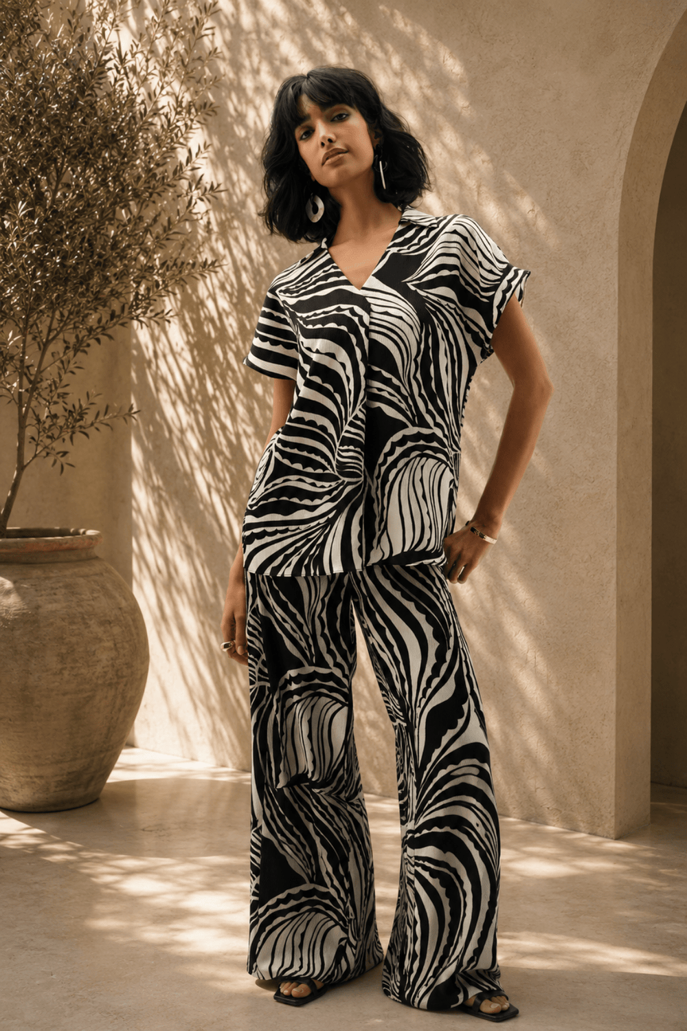 Satin Abstract Top - JR41 - Pizazz BoutiqueJoseph Ribkoff