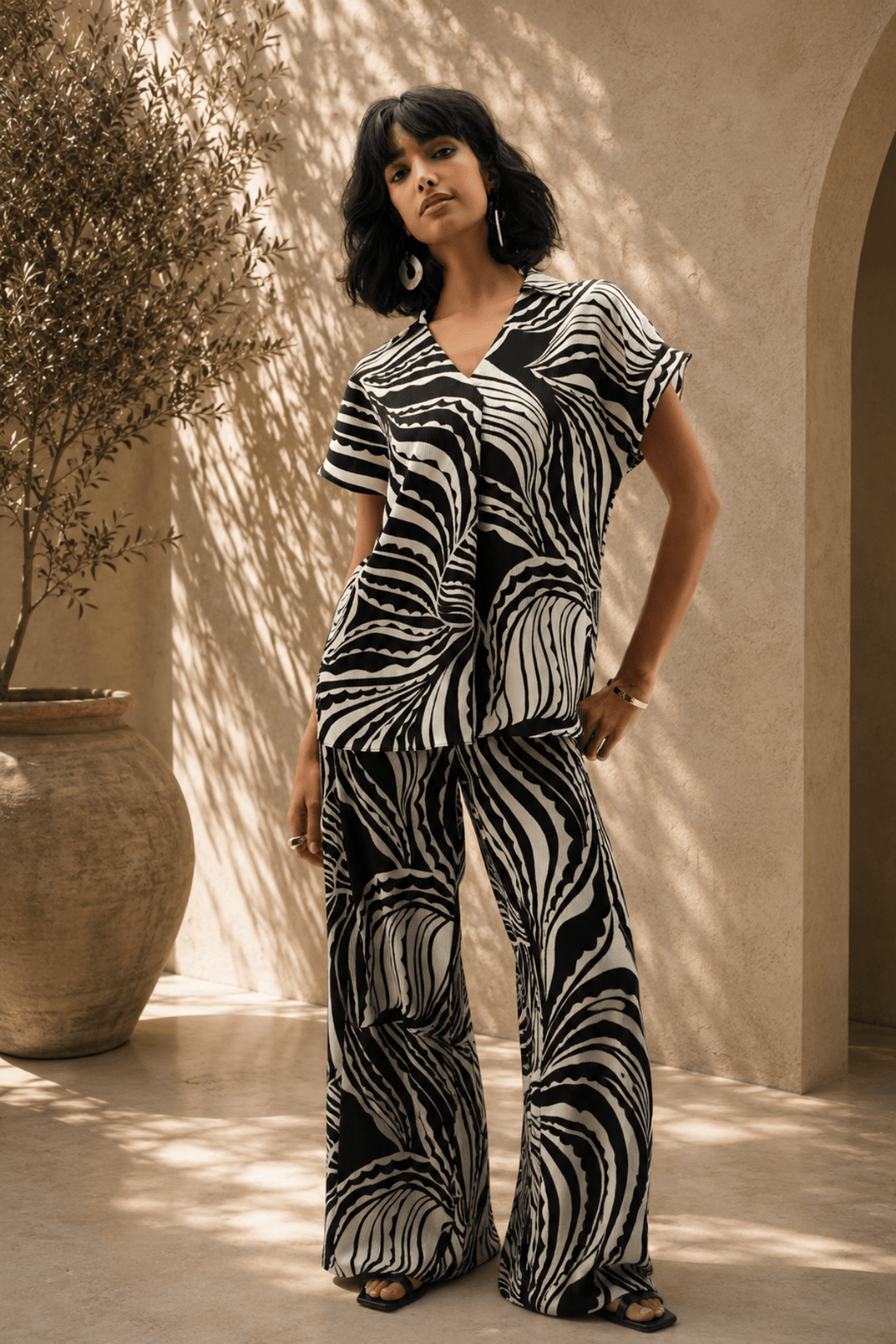 Satin Abstract Top - JR41 - Pizazz BoutiqueJoseph Ribkoff