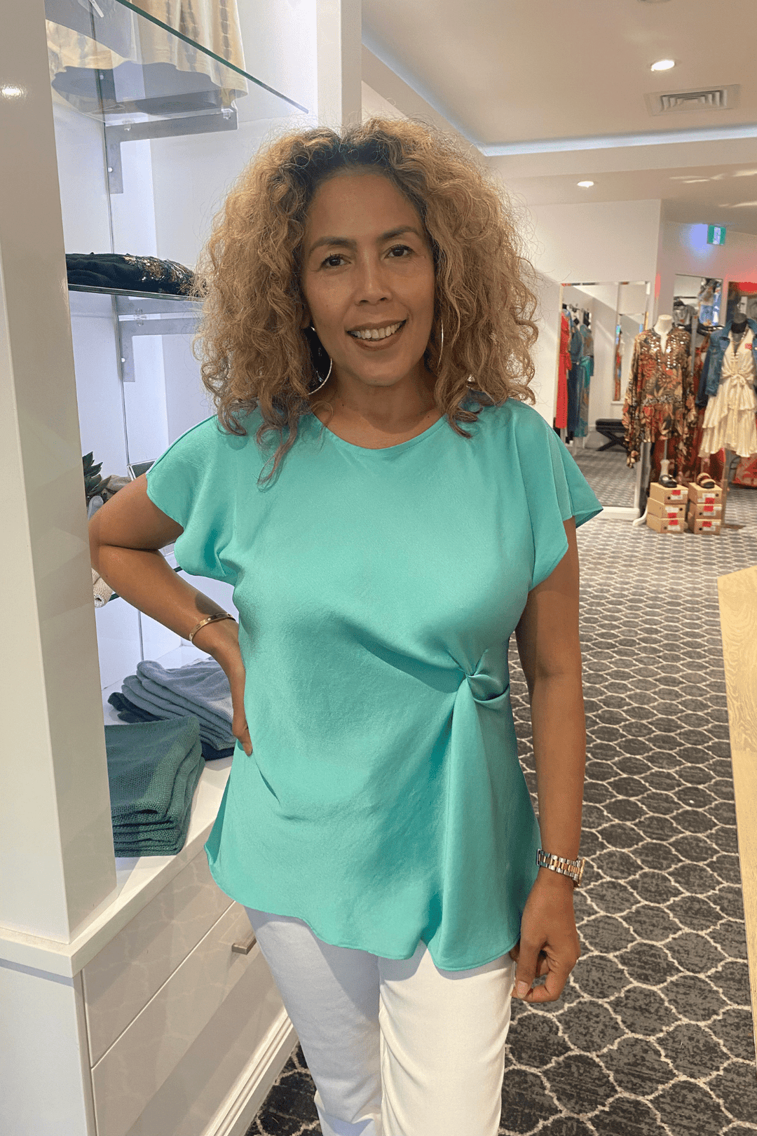 Satin Sally - Aqua - JR67 - Pizazz BoutiqueJoseph Ribkoff