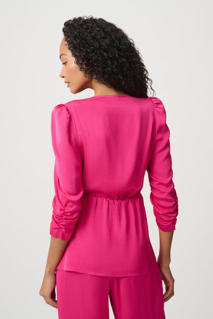 Satin Tie Wrap Top - Pink - Pizazz BoutiqueJoseph Ribkoff