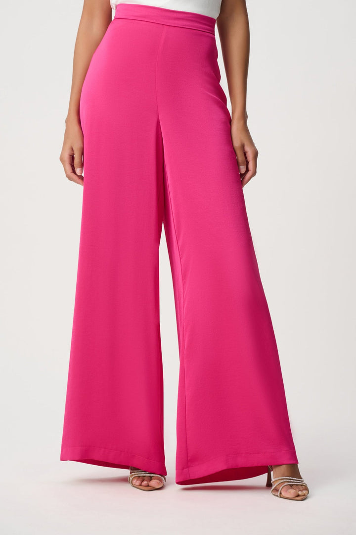Satin Wide Leg Pants - Pink - Pizazz BoutiqueJoseph Ribkoff