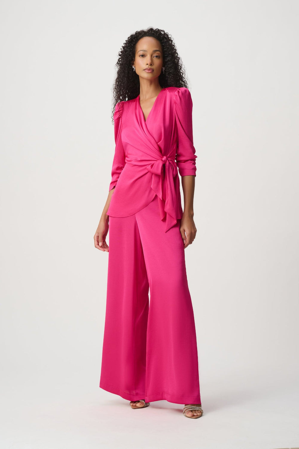 Satin Wide Leg Pants - Pink - Pizazz BoutiqueJoseph Ribkoff