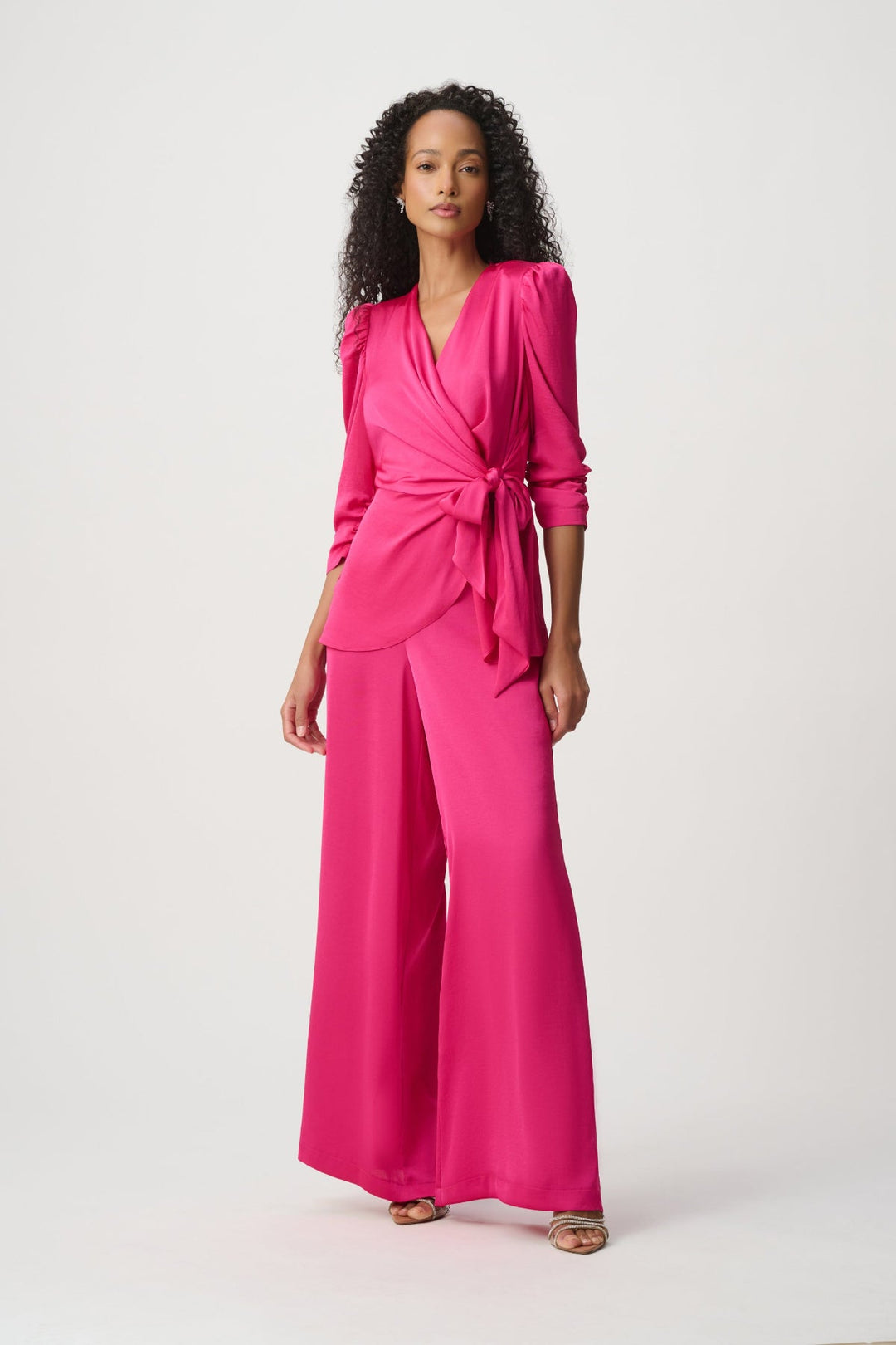 Satin Wide Leg Pants - Pink - Pizazz BoutiqueJoseph Ribkoff