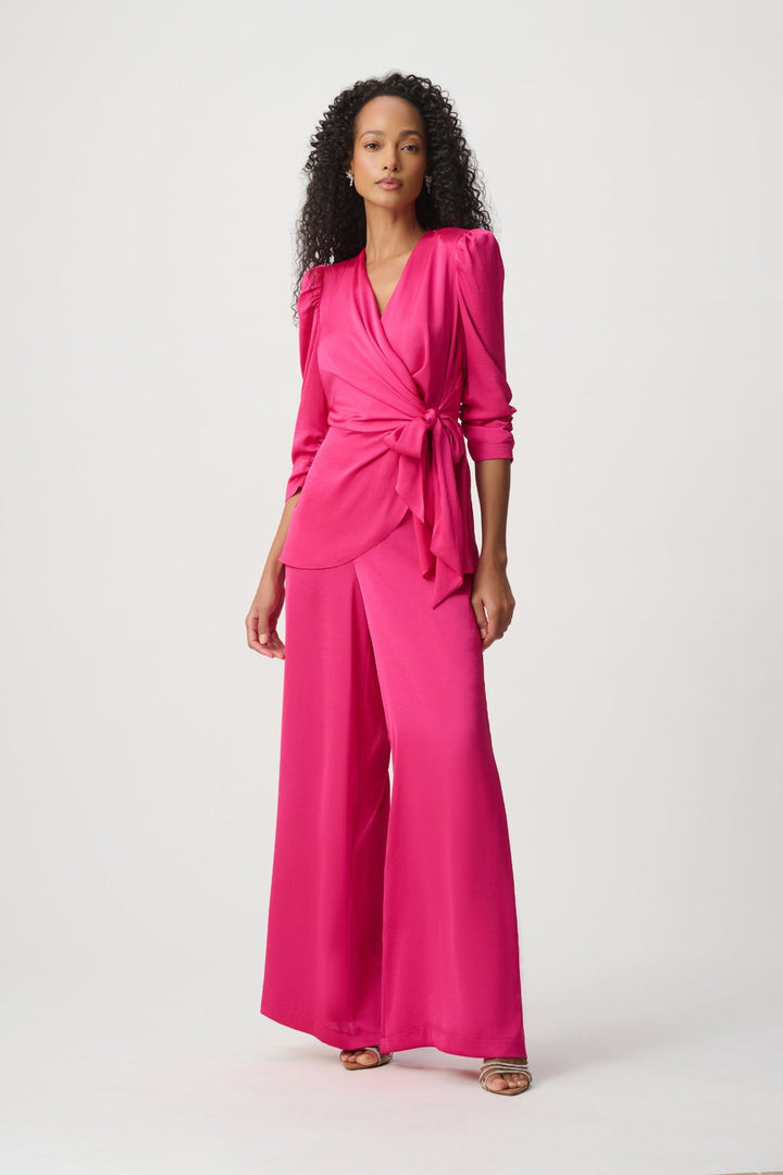 Satin Wide Leg Pants - Pink - Pizazz BoutiqueJoseph Ribkoff