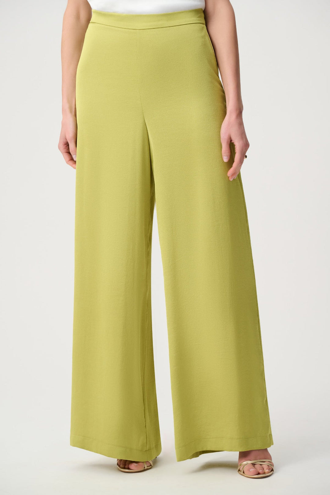 Satin Wide Leg Pants - Pistachio - Pizazz BoutiqueJoseph Ribkoff
