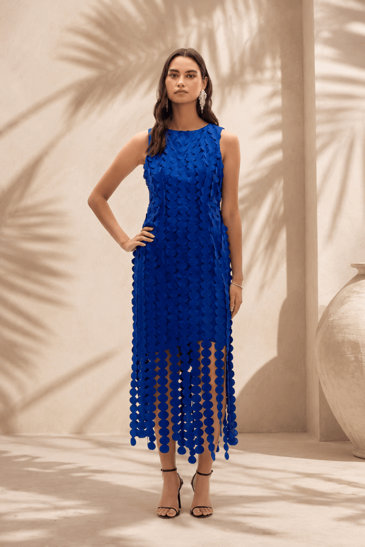 Scuba Sheath Dress & Circle Fringes - JR75 - Pizazz BoutiqueJoseph Ribkoff