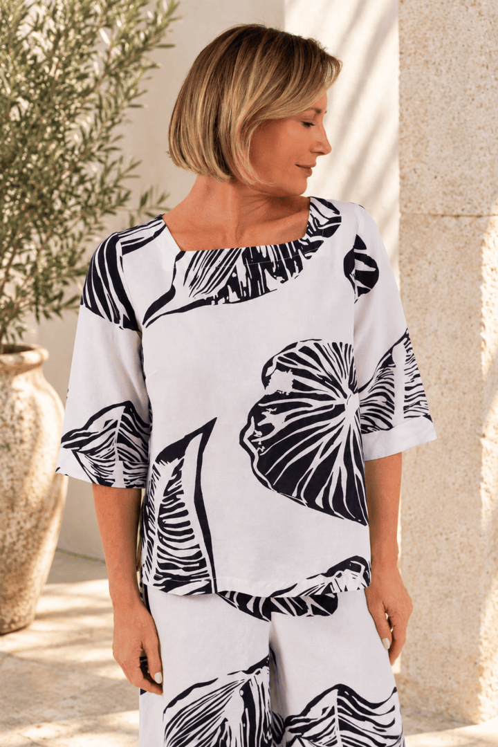 Seashell Square Neck Top - SS7 - Pizazz BoutiqueSee Saw
