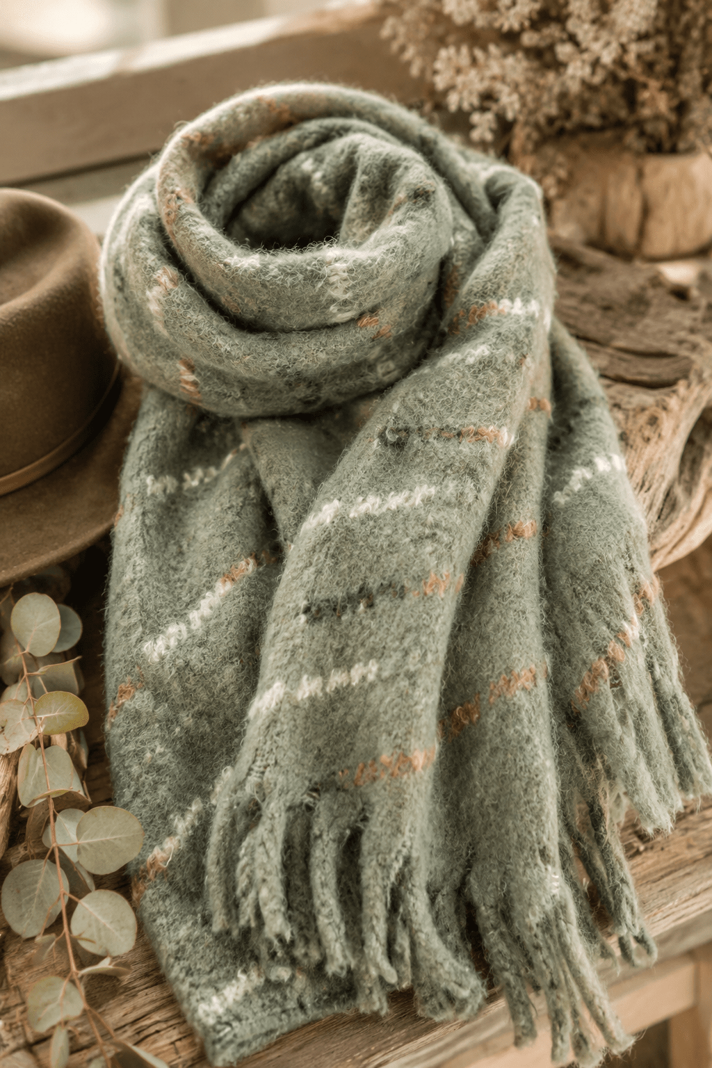 Shauna Scarf - Khaki - FR12 - Pizazz BoutiqueFree Spirit