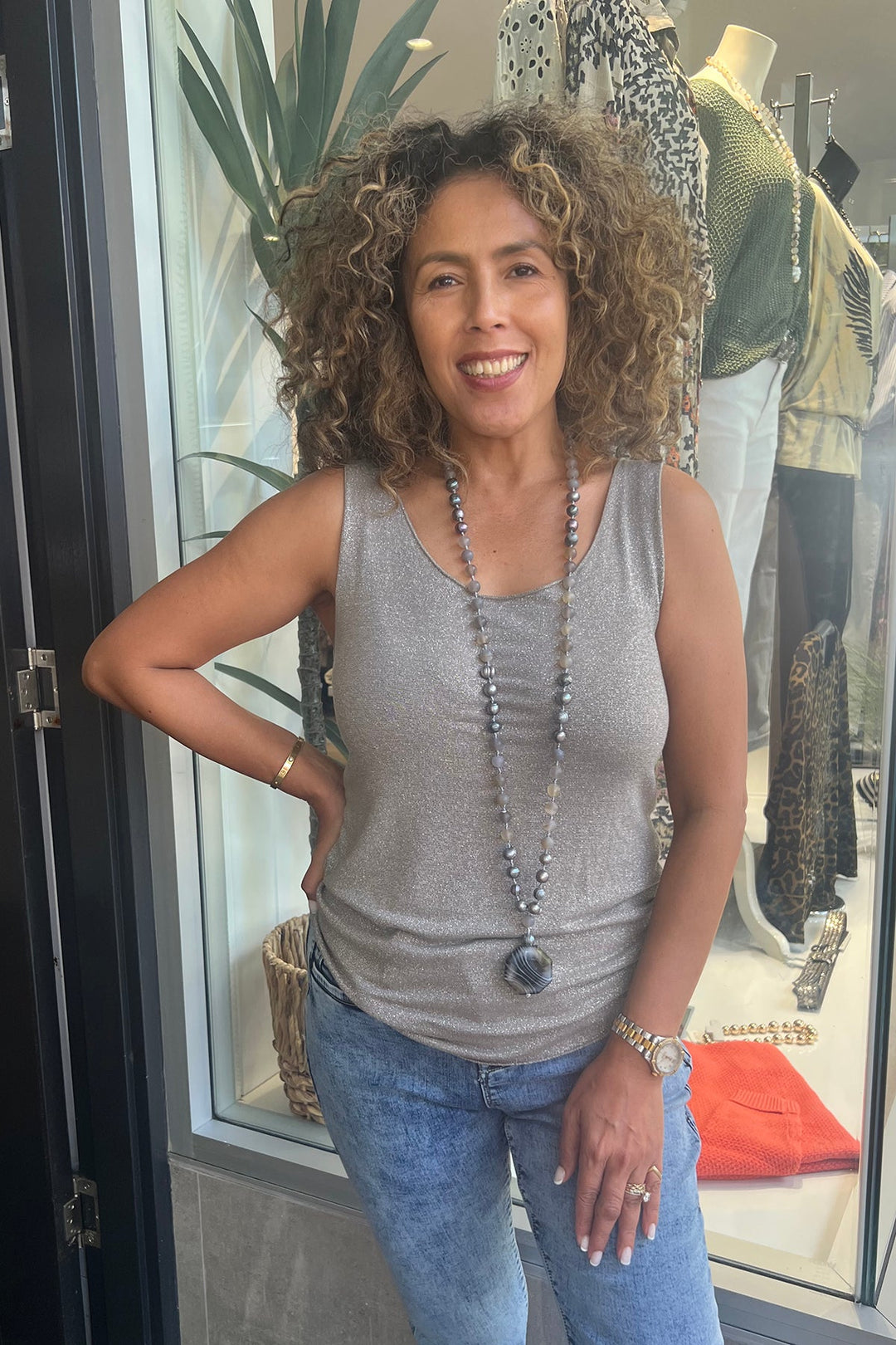 Shimmer Singlet - Fawn - CG16 - Pizazz BoutiqueCindy G