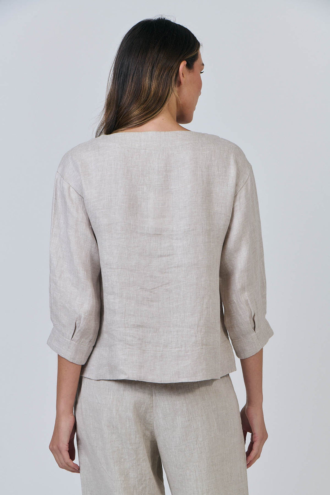 Sienna Linen Top - Dune - OJ62 - Pizazz BoutiqueNaturals By O & J