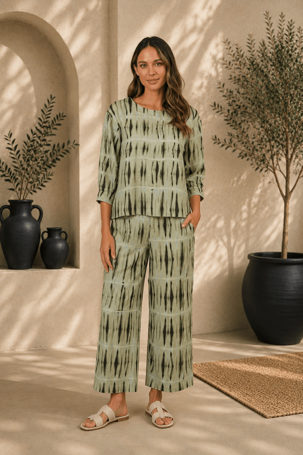 Sienna Linen Top - Exposure - OJ62 - Pizazz BoutiqueNaturals By O & J