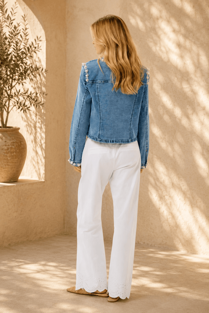 Sio Denim Jacket - CM6 - Pizazz BoutiqueCream