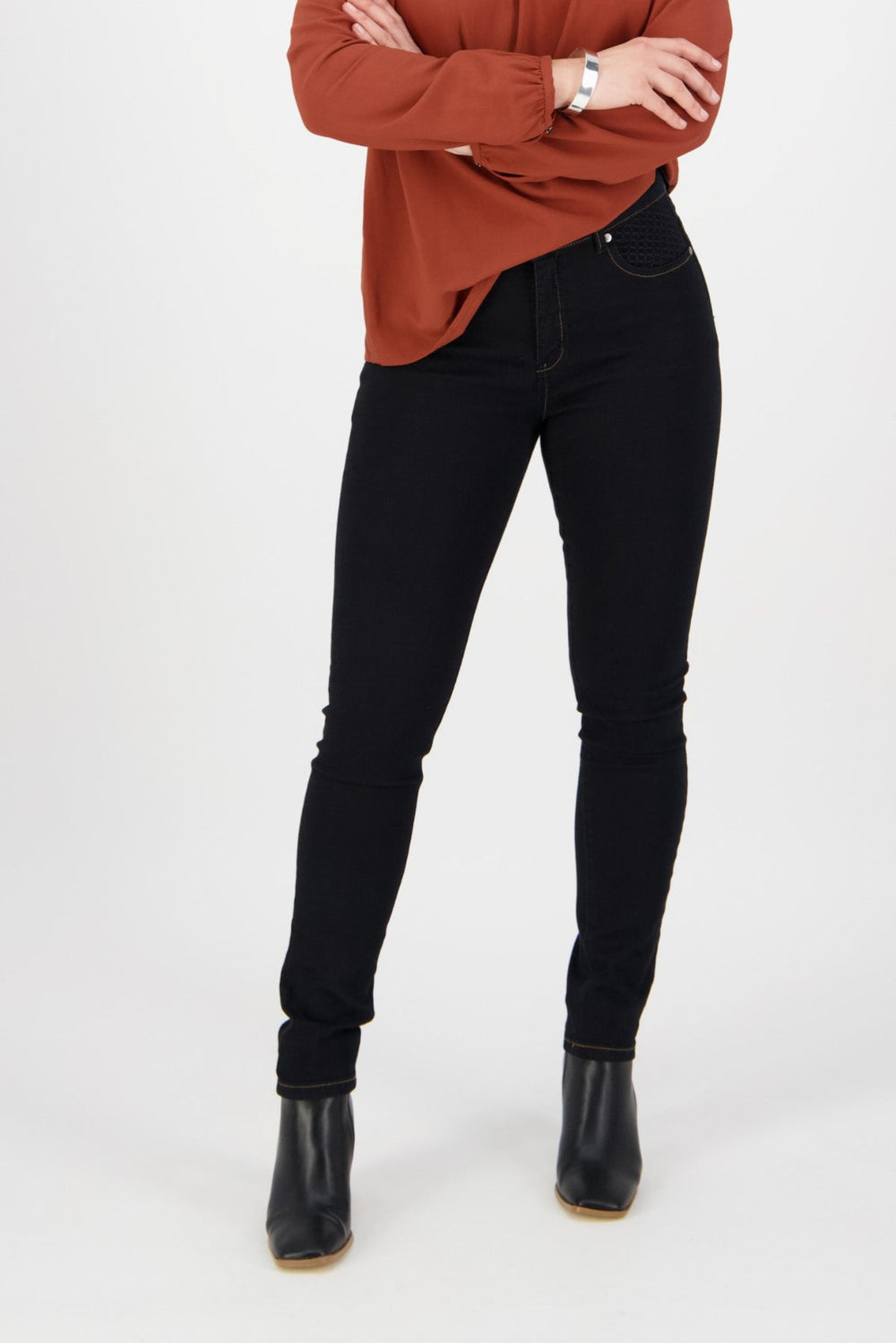 Skinny Jeans - Black Denim - VA12 - Pizazz BoutiqueVassalli