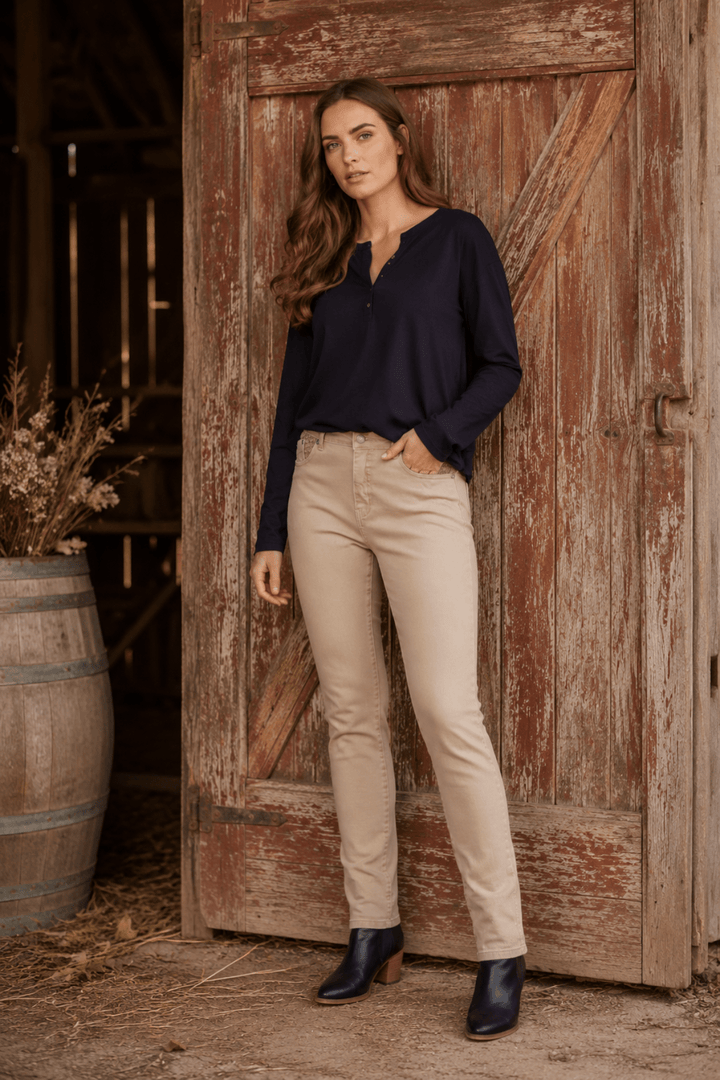 Skinny Jeans - Oat Denim - VA12 - Pizazz BoutiqueVassalli