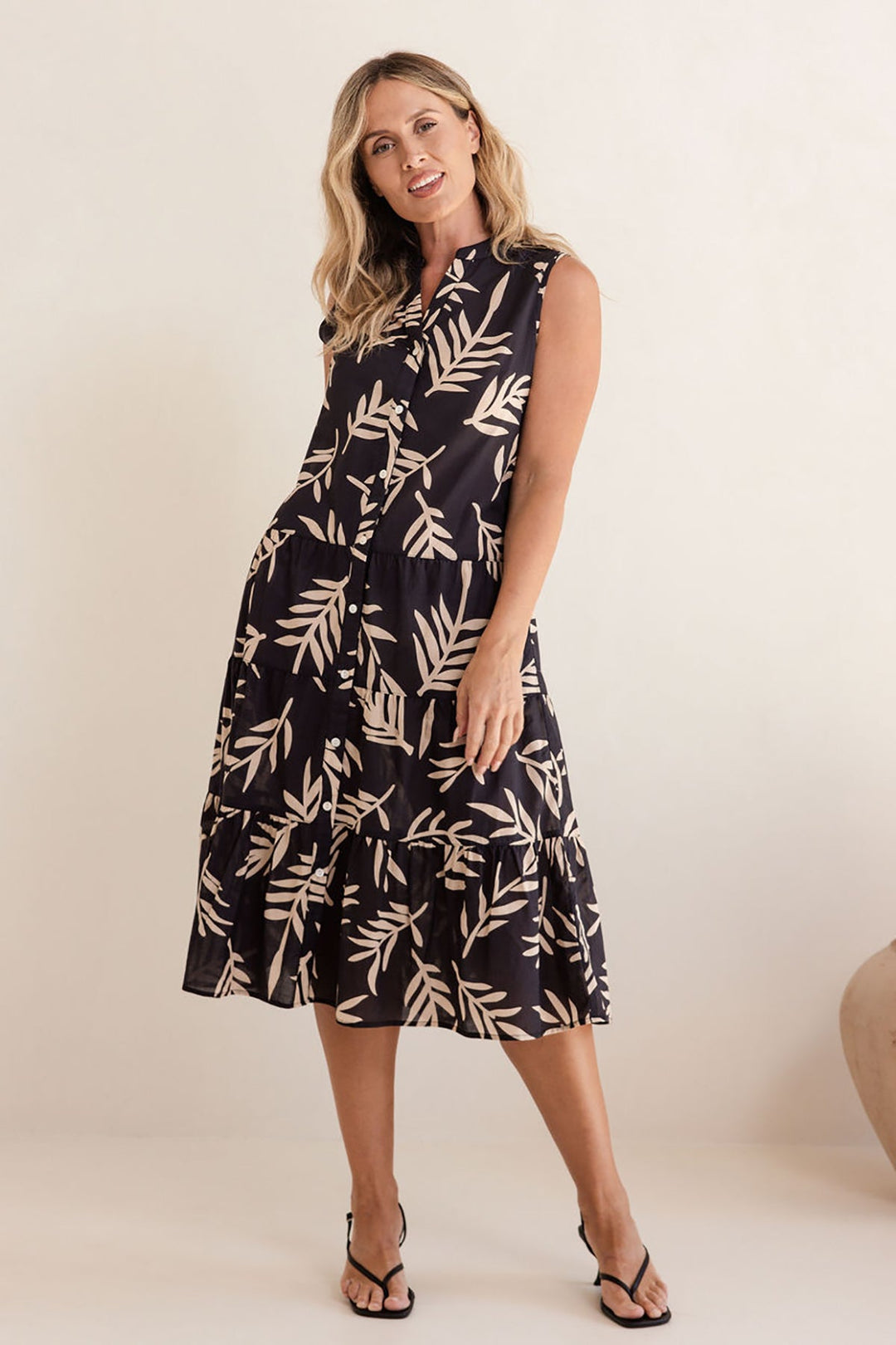 Sleeveless Tiered Dress - Leaf - SS4 - Pizazz BoutiqueSee Saw