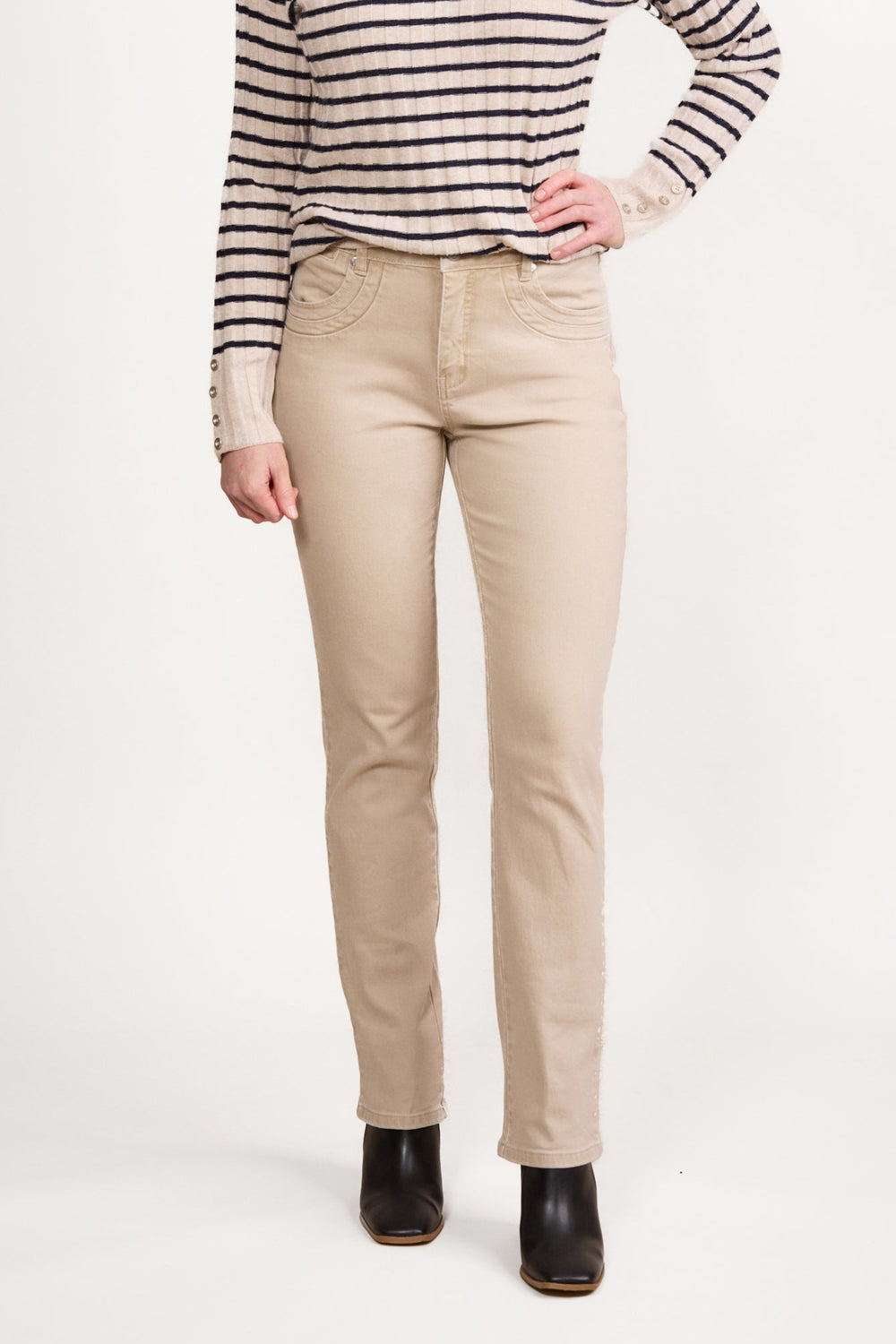 Slim Leg Jean - Oat Denim - VA8 - Pizazz BoutiqueVassalli