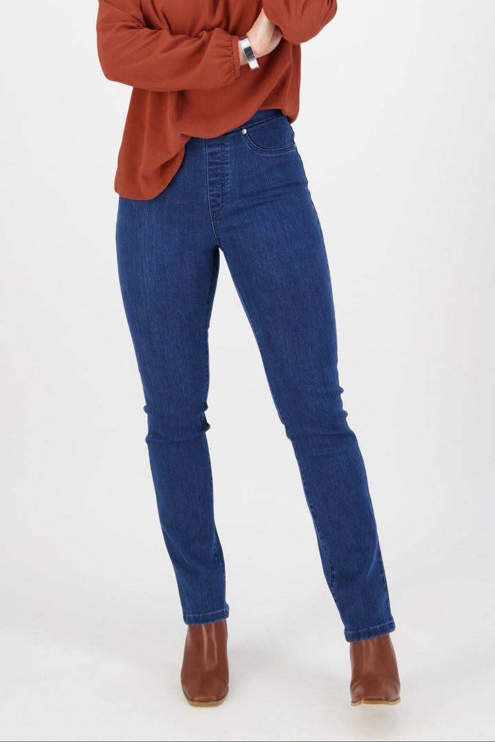 Slim Leg Pull On Jean - Blue Denim - VA1 - Pizazz BoutiqueVassalli