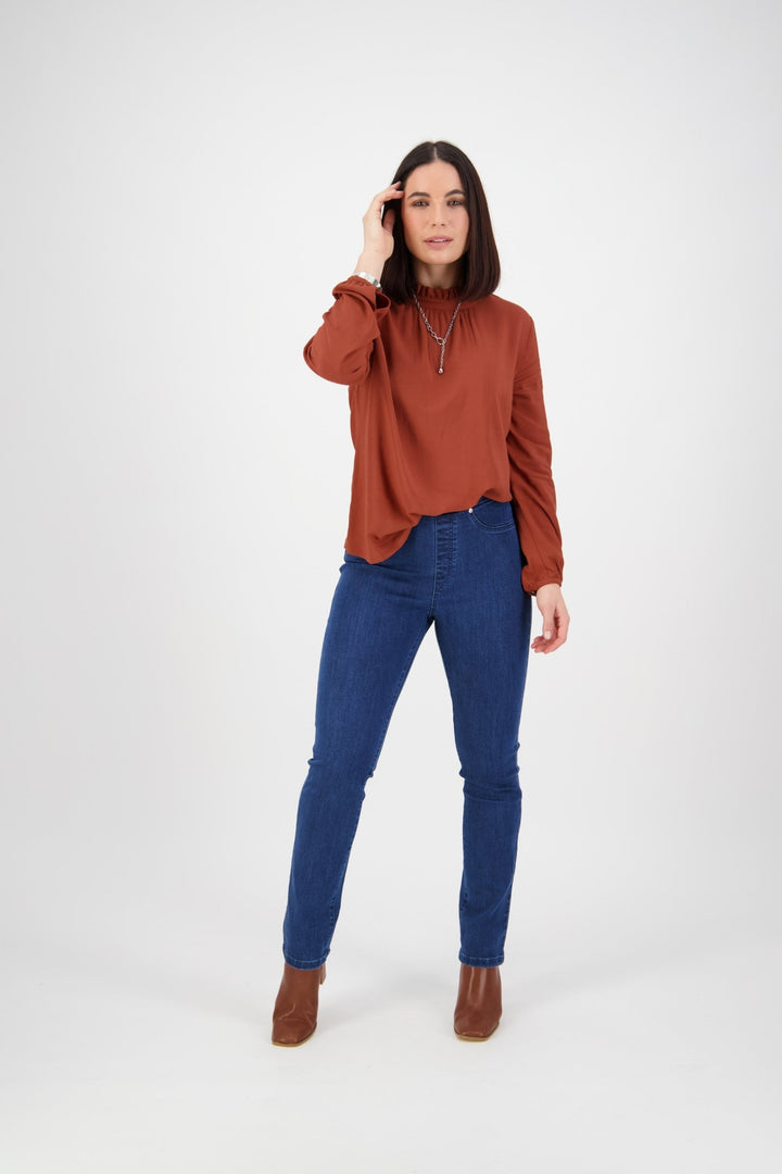 Slim Leg Pull On Jean - Blue Denim - VA1 - Pizazz BoutiqueVassalli