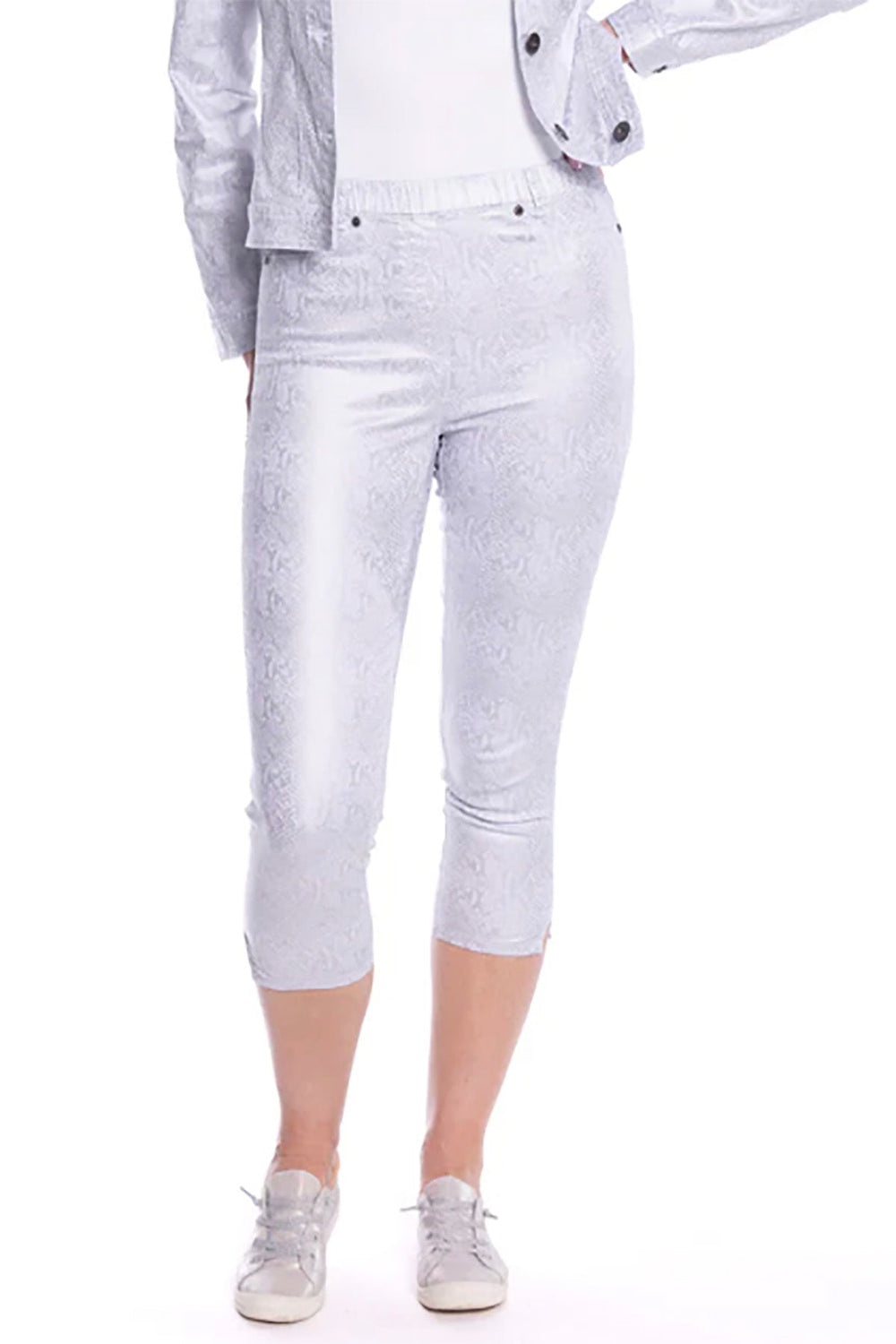 Snake Foil Capri Jegging - Silver - CL3 - Pizazz BoutiqueCafe Latte