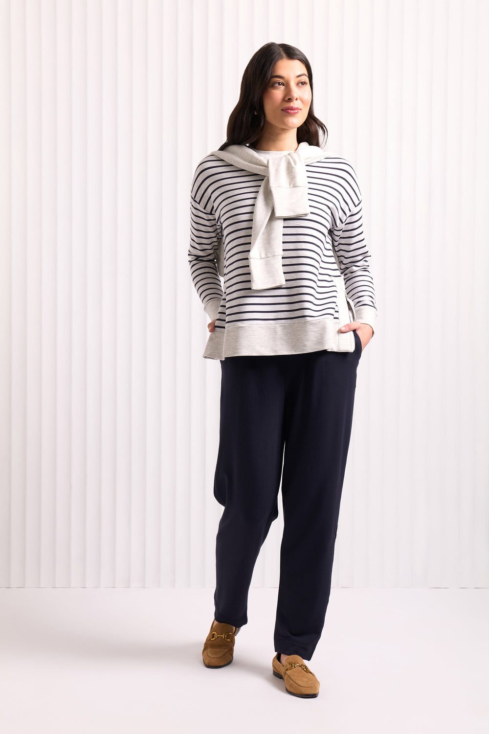 Software Upgrade Zip Sweater - Stripe - F24 - Pizazz BoutiqueFoil
