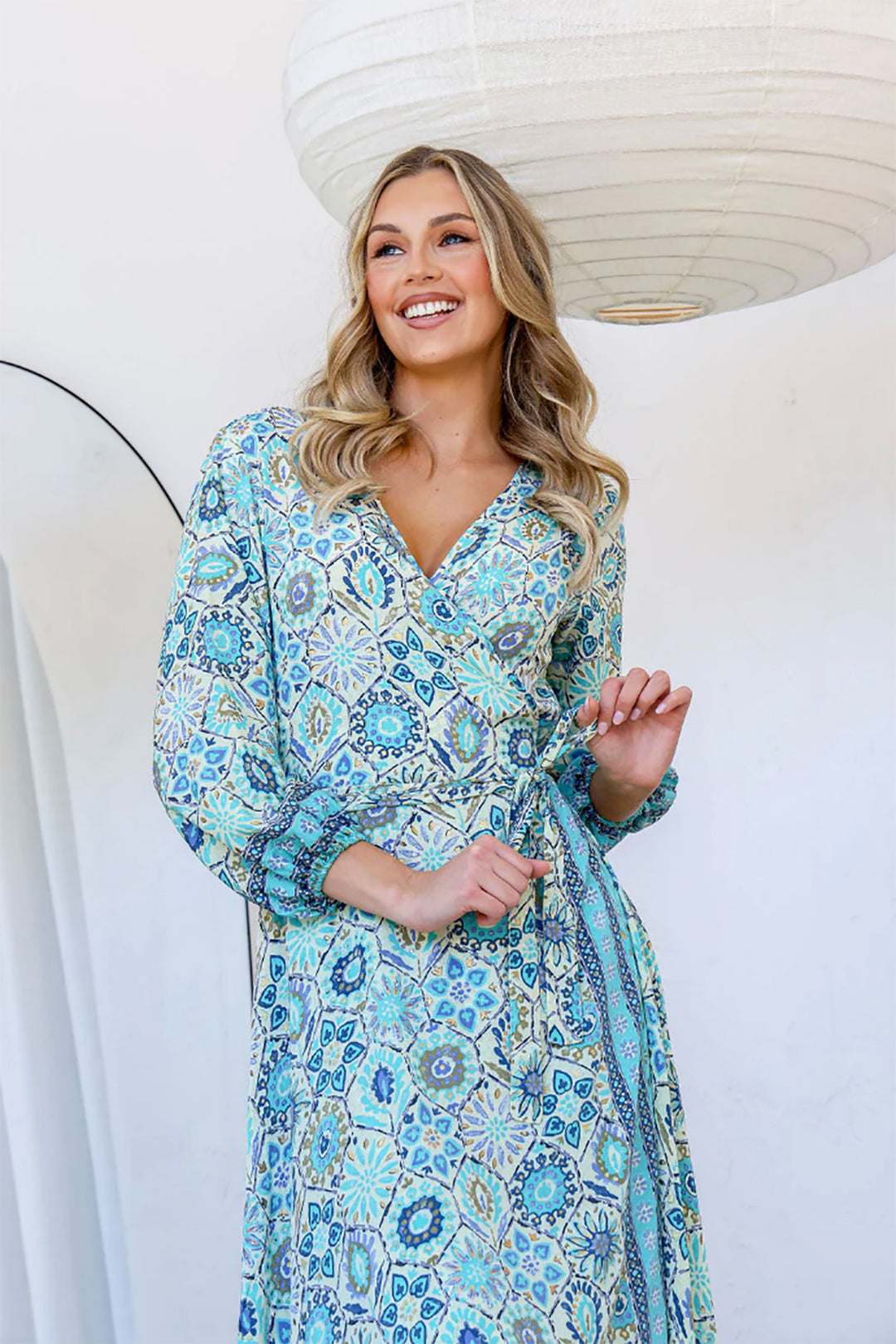 Sophie Wrap Dress - Aqua - LT2