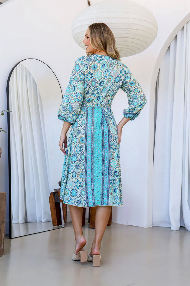 Sophie Wrap Dress - Aqua - LT2