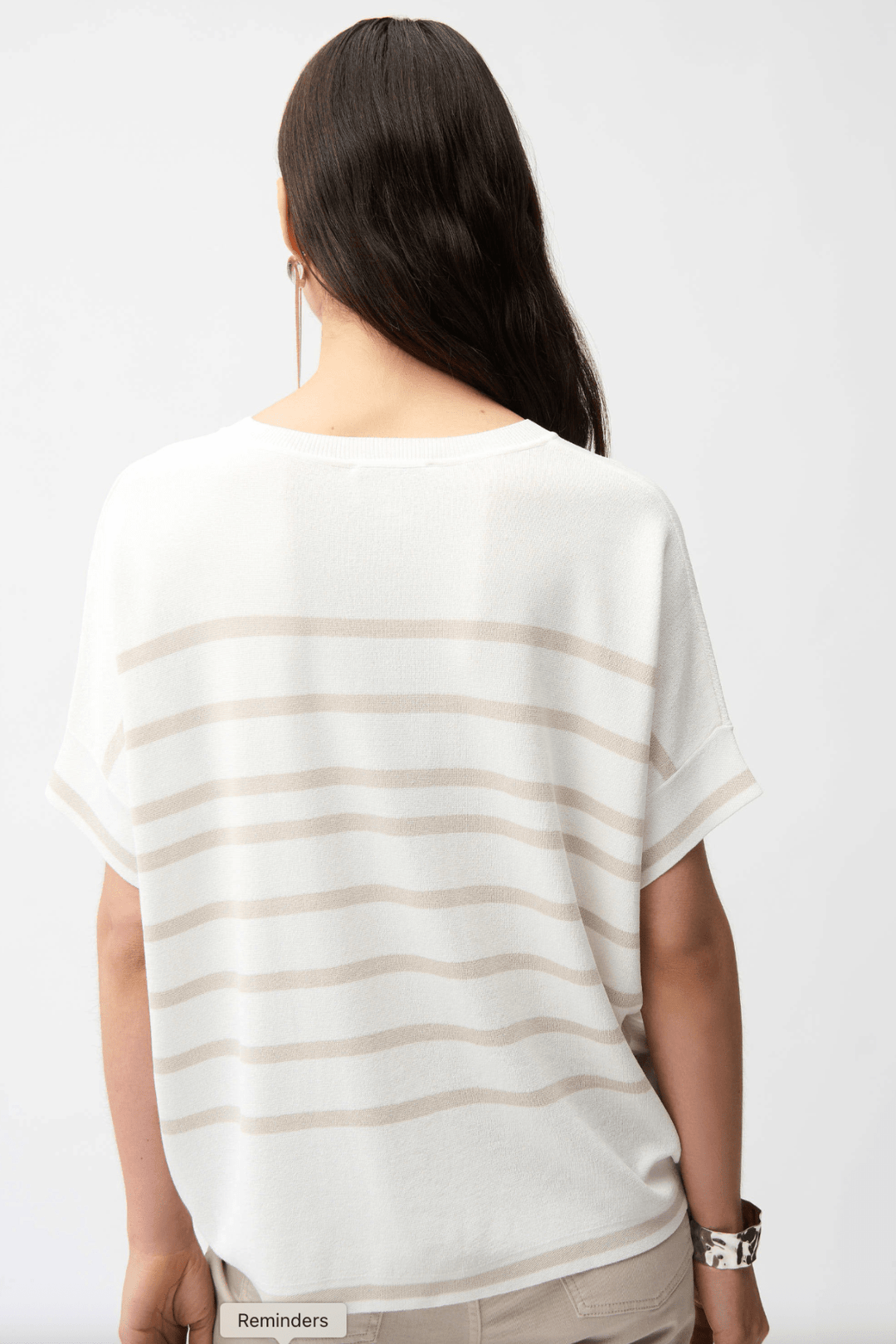 S/S Stripe Sweater - Vanilla/Moonstone - JR3 - Pizazz BoutiqueJoseph Ribkoff